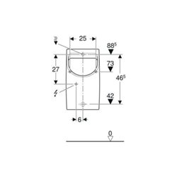 Geberit Urinal Renova Plan weiß, Zulauf/Abgang hinten