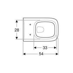 Geberit Wand-WC, Tiefspüler Renova Plan 6/5 l, weiß