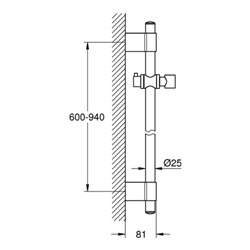 Grohe Brausestange 900 mm chrom