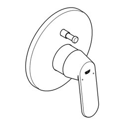 Grohe Einhand-Wannenbatterie COSMOPOLITAN EUROSMART Fertigmontageset für 35501 chrom