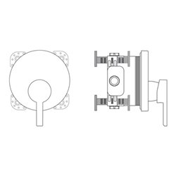 Ideal Standard Einhebel-Brausebatterie NEON UP, Funktionsteil, Sichtteile chrom