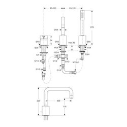 Ideal Standard Dreiloch-Wannenrandbatterie NEON chrom