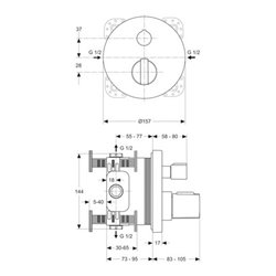 Ideal Standard Bade-Thermostatbatterie NEON UP chrom