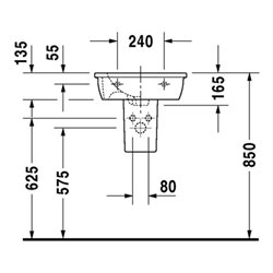 Duravit Handwaschbecken DARLING NEW mit Überlauf, Hahnlochbank, 470 x 345 mm, 1 Hahnloch weiß
