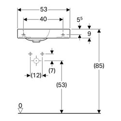 Geberit Handwaschbecken iCon 53x31cm, Abl R, m HL, o. ÜL, we. K-Tect