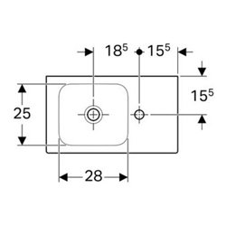Geberit Handwaschbecken iCon 53x31cm, Abl R, m HL, o. ÜL, we. K-Tect