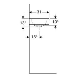 Geberit Handwaschbecken iCon 53x31cm, Abl R, m HL, o. ÜL, we. K-Tect