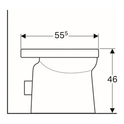 Geberit St.Tiefsp. Renova Comfort sq weiß, 6 l, erhöht, teilgeschlossene Form