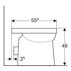 Geberit St.Tiefsp. Renova Comfort sq weiß, 6 l, erhöht, teilgeschlossene Form