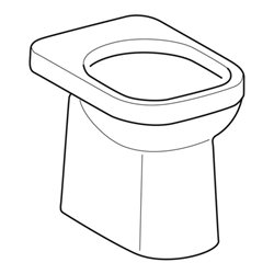 Geberit St.Tiefsp. Renova Comfort sq weiß, 6 l, erhöht, teilgeschlossene Form