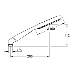 Grohe Handbrause ICON 150 RAINSHOWER chrom/granit