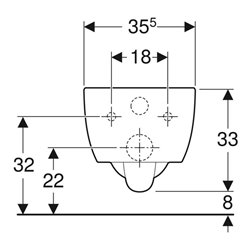 Geberit Wand-WC, Tiefspüler iCon 35,5x53cm, geschlossene Form, weiß