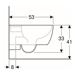 Geberit Wand-WC, Tiefspüler iCon 35,5x53cm, geschlossene Form, weiß