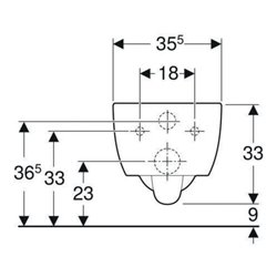 Geberit Wand-WC, Tiefspüler iCon 35,5x53cm, geschlossene Form, weiß