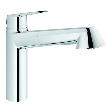Grohe Einhand-Spültischbatterie EURODISC COSMOPOLITAN DN 15, herausziehbare SpeedClean Spülbrause Niederdruck, Strahlregler chro