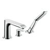 hansgrohe Fertigmontageset Metris 3-Loch-Wannenrand-Einhebelmischer, chrom