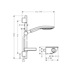 hansgrohe Brausekombi SELECT RAINDANCE Brausestange Unica'S Puro Set 900 mm weiß/chrom