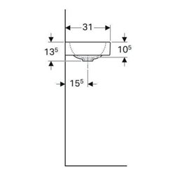 Geberit Handwaschbecken iCon 53x31cm, Abl re, m Hahnl., o. ÜL, we.