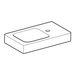 Geberit Handwaschbecken iCon 53x31cm, Abl re, m Hahnl., o. ÜL, we.