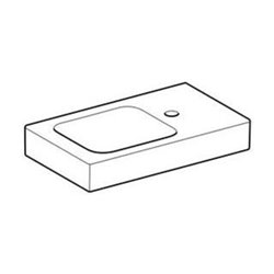 Geberit Handwaschbecken iCon 53x31cm, Abl re, m Hahnl., o. ÜL, we.