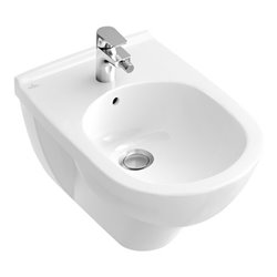 V&B Wand-Bidet O.Novo 36x56cm, 1 Hahnloch, Überlauf, weiß