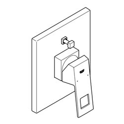 Grohe Einhand-Wannenbatterie EUROCUBE Fertigmontageset für 35501 chrom