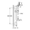 Grohe Brausestangenset COSMOPOLITAN POWER&SOUL 900 mm C 130, mit Durchflusskonstanthalter 9,5 l/min chrom