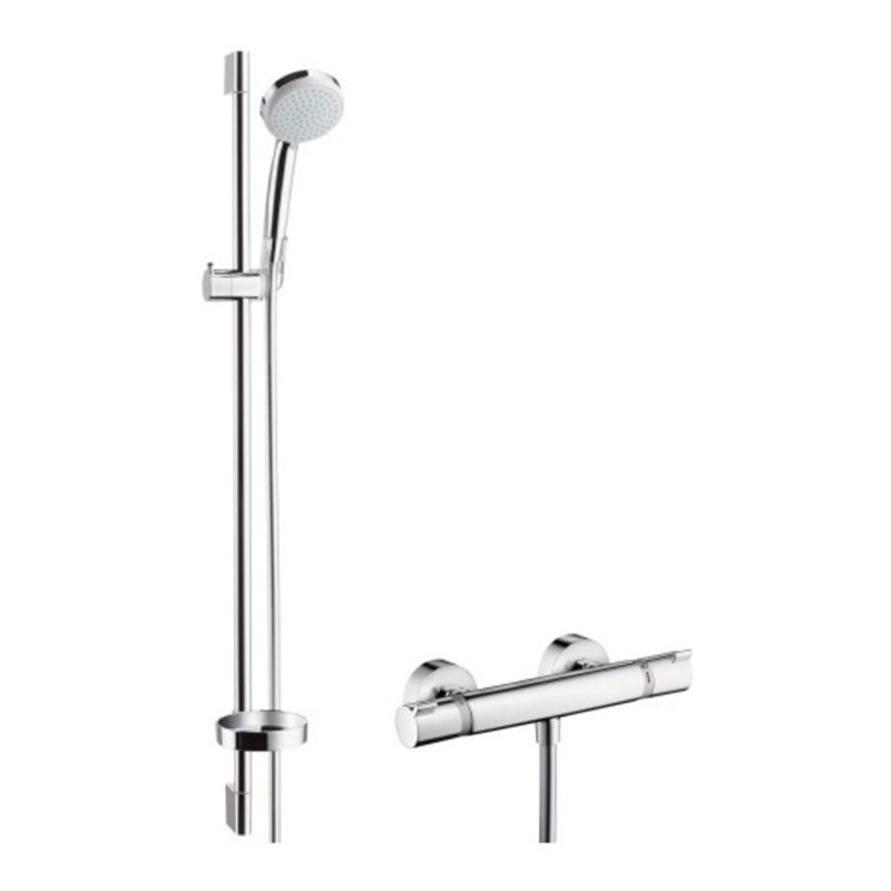 hansgrohe Brausekombi ECOSTAT COMFORT CROMA 100 Brausestange Unica´C 900 mm chrom