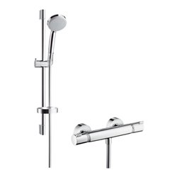 hansgrohe Brausekombi ECOSTAT COMFORT CROMA 100 Brausestange Unica´C 900 mm chrom