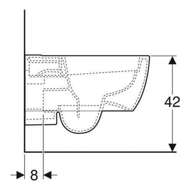 Geberit Wand-Tiefspül-WC iCon Rimfree, geschlossene Form weiß