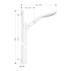 hansgrohe Brauseset SELECT S 150 3jet RAINDANCE Brausestange Unica 900 mm weiß/chrom