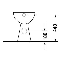 Duravit Stand-WC SUDAN DURAPLUS flach 360 x 465 mm, Abgang waagrecht bahamabeige