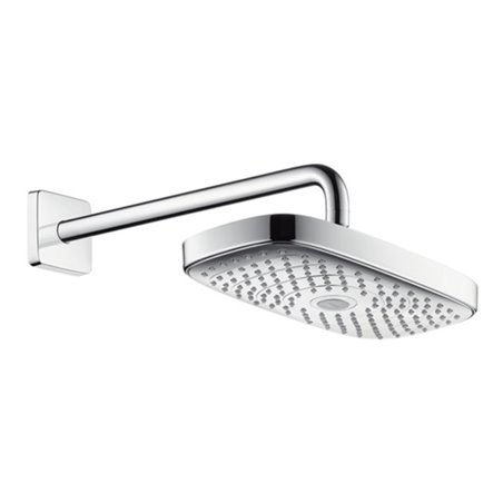 hansgrohe Kopfbrause SELECT E 300 2jet RAINDANCE DN 15, mit Brausearm 390 mm weiß/chrom