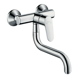 hansgrohe Spültisch-Einhebelmischer Focus M41 Wandmontage, 1jet, Lowspout, chrom