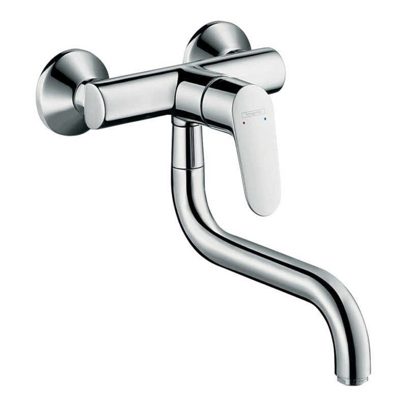 hansgrohe Spültisch-Einhebelmischer Focus M41 Wandmontage, 1jet, Lowspout, chrom
