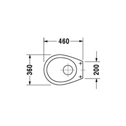 Duravit Trocken-Stand-WC Duraplus 36x46cm, für Klappenverschluss, weiß