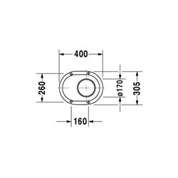 Duravit Trocken-Stand-WC Duraplus 36x46cm, für Klappenverschluss, weiß