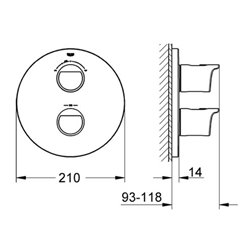 Grohe Thermostat GROHTHERM 2000 für Wanne oder Dusche mit mehr als einer Brause chrom