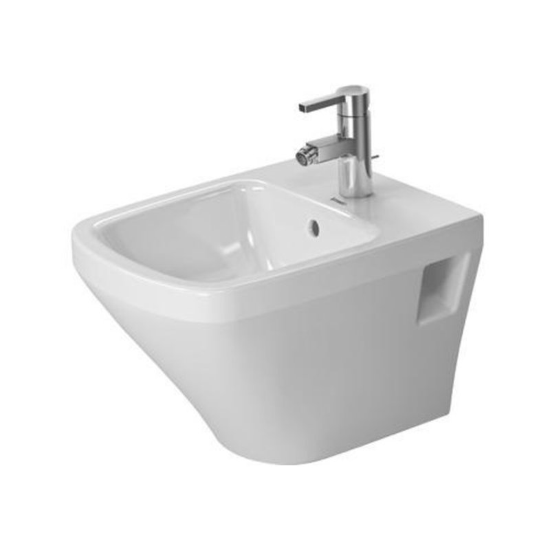 Duravit Wand-Bidet COMPACT DURASTYLE mit Überlauf, Hahnlochbank, 370 x 480 mm, 1 Hahnloch weiß