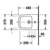 Duravit Wand-Bidet COMPACT DURASTYLE mit Überlauf, Hahnlochbank, 370 x 480 mm, 1 Hahnloch weiß