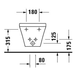 Duravit Wand-Bidet COMPACT DURASTYLE mit Überlauf, Hahnlochbank, 370 x 480 mm, 1 Hahnloch weiß