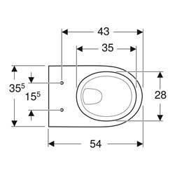 Geberit Wand-WC, Tiefspüler Renova 6 l, rimfree, weiß KeraTect