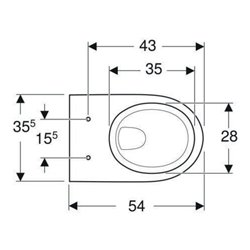 Geberit Wand-WC, Tiefspüler Renova 6 l, rimfree, weiß KeraTect