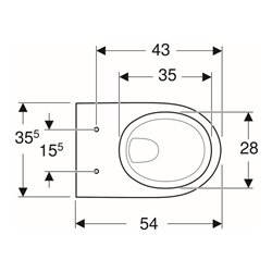 Geberit Wand-WC, Tiefspüler Renova 6 l, rimfree, weiß KeraTect