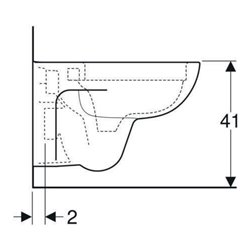 Geberit Wand-WC, Tiefspüler Renova 6 l, rimfree, weiß KeraTect