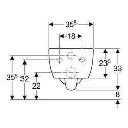 Geberit Wand-Tiefspül-WC iCon Rimfree, geschlossene Form weiß