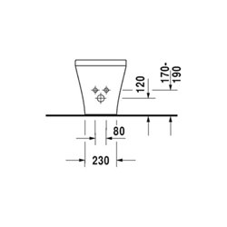 Duravit Stand-Bidet DuraStyle 37x57,5cm, m HL, ÜL, HLB, we WonderGliss