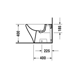 Duravit Stand-Bidet DuraStyle 37x57,5cm, m HL, ÜL, HLB, we WonderGliss