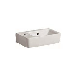 Geberit Handwaschbecken Renova Compact 40x25cm, m ÜL, Hahnloch links, weiß