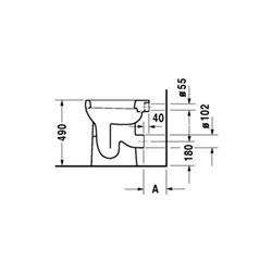 Duravit Stand-Flach-WC Duraplus Sudan 36x46,5cm, Abg wa., w, 6,0 l, barrieref.